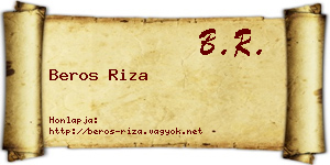 Beros Riza névjegykártya
